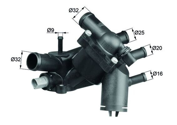 Termostat lichid racire (109  C, in carcasa) potrivit AUDI A2; VW LUPO I 1.4 1.6 02.01-08.05
