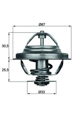 Termostat lichid racire (71  C) potrivit BMW 3 (E30), 3 (E36), 5 (E12), 5 (E28), 5 (E34), 6 (E24), 7 (E23), 7 (E32), Z1 2.0-3.5 10.73-11.99