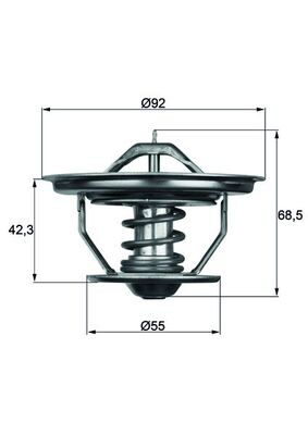 Termostat lichid racire (75  C, fara garnitura) potrivit SCANIA 2, 3, 3 BUS, 4 DC11.01-DTC11.02 05.80-