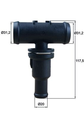 Termostat lichid racire (75  C, in carcasa) potrivit AUDI A3; VW BEETLE, GOLF VI, JETTA IV 2.0 09.04-07.16