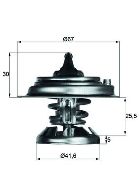 Termostat lichid racire (75°C) potrivit MERCEDES 124 T-MODEL (S124), 124 (W124), 190 (W201), C T-MODEL (S202), C (W202), E T-MODEL (S124), E T-MODEL (S210), E (W124), E (W210) 2.0D-3.4D 08.83- [2]