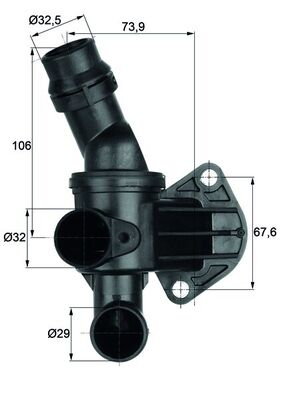Termostat lichid racire (80  C, in carcasa) potrivit AUDI A1, A3, TT; SEAT LEON; VW GOLF V, GOLF VI, POLO V, SCIROCCO III 2.0 3.2 09.06-11.17