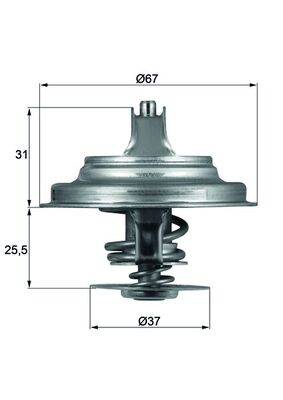 Termostat lichid racire (80  C) potrivit MERCEDES G (W460), V (638 2); SEAT ALHAMBRA, LEON, TOLEDO II; VW BORA, BORA I, CALIFORNIA T4 CAMPER, CRAFTER 30-35, CRAFTER 30-50 1.9-3.0D 12.79-05.13