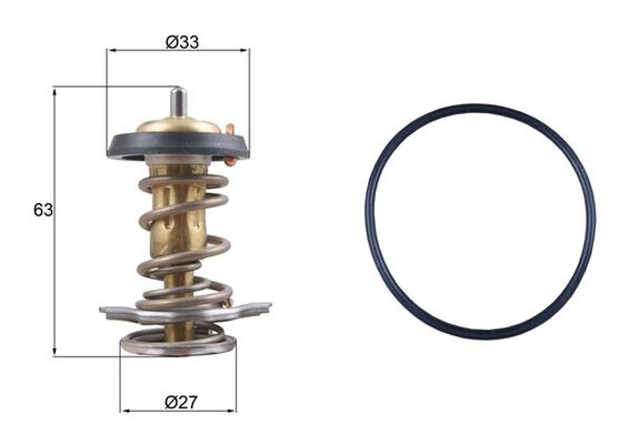 Termostat lichid racire (82  C, cartus) potrivit IVECO DAILY III, DAILY IV, DAILY V, DAILY VI; FIAT DUCATO 2.3D 3.0CNG 3.0D 12.01-