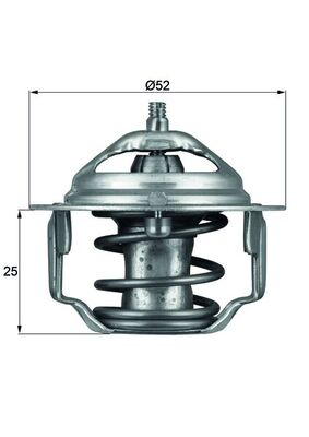 Termostat lichid racire (82  C) potrivit CHEVROLET AVEO   KALOS, SPARK; CHRYSLER VOYAGER II; DAIHATSU CHARMANT, CUORE I, CUORE II, CUORE III, CUORE IV, CUORE VI, FEROZA, HIJET 0.6-3.3 04.69-
