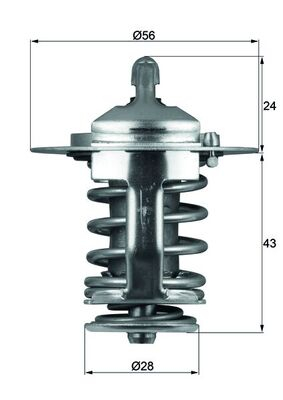 Termostat lichid racire (82  C) potrivit VOLVO S40 I, V40; CHERY TIGGO; CITROEN C4 AIRCROSS; DAEWOO LUBLIN II; HYUNDAI GALLOPER I, GALLOPER II, GRACE, H-1, H-1   STAREX, H100 1.3-4.0 10.86-