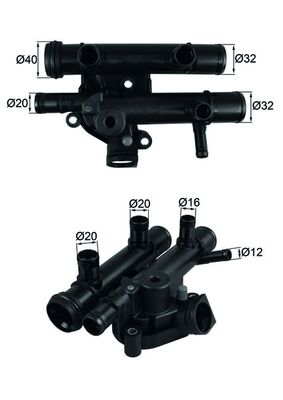 Termostat lichid racire (83  C, in carcasa) potrivit NISSAN INTERSTAR, PRIMASTAR; OPEL MOVANO A, VIVARO A; RENAULT AVANTIME, ESPACE III, ESPACE IV, LAGUNA II, MASTER II 2.2D 2.5D 07.00-
