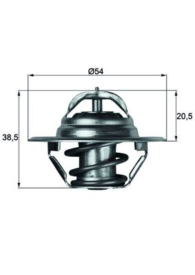 Termostat lichid racire (83  C) potrivit BUICK SKYLARK; CADILLAC SEVILLE, SEVILLE II; CHEVROLET BERETTA, CAMARO, CORSICA, CORVETTE, MONTE CARLO; FIAT 124, 1500, 1500-2300 1.0-5.7D 07.62-11.09