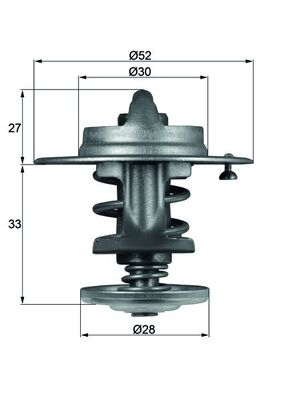 Termostat lichid racire (83  C) potrivit DAIHATSU CHARADE II, CHARADE III, CUORE VI, FEROZA, HIJET; LEXUS IS I; MAZDA RX-7 II; MITSUBISHI CARISMA, COLT II, SPACE; ROVER 200 I, 800 1.0-3.0 10.83-