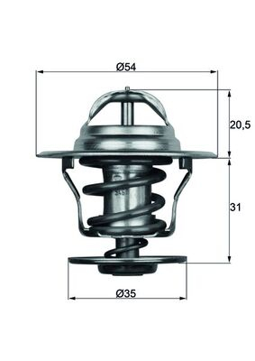 Termostat lichid racire (84  C) potrivit AUDI 80 B2; PORSCHE 924; SEAT ALHAMBRA, AROSA, CORDOBA, CORDOBA VARIO, IBIZA I, IBIZA II, IBIZA III, INCA, LEON, MALAGA, TERRA 1.0-2.3 11.75-03.10