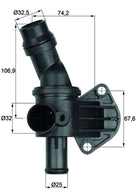 Termostat lichid racire (87  C, in carcasa) potrivit AUDI A3; SEAT ALTEA, ALTEA XL, LEON, LEON SC, LEON ST; SKODA OCTAVIA II; VW EOS, GOLF PLUS V, GOLF V, JETTA III, PASSAT B6 2.0 05.03-08.20