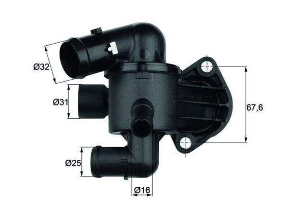 Termostat lichid racire (87  C, in carcasa) potrivit AUDI A3, TT; SKODA OCTAVIA II, SUPERB II, YETI; VW BEETLE, EOS, GOLF PLUS V, GOLF VI, JETTA III, JETTA IV 1.4-2.5 05.03-12.20