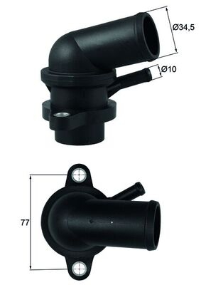 Termostat lichid racire (87  C, in carcasa) potrivit CHEVROLET AVEO   KALOS, LACETTI, NUBIRA; DAEWOO KALOS, LACETTI, NUBIRA 1.4 1.6 1.8 06.97-