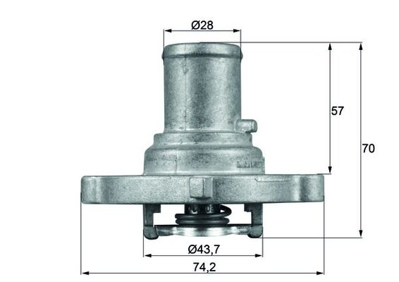 Termostat lichid racire (87  C) potrivit FIAT BRAVA, BRAVO I, IDEA, MAREA, PALIO, PUNTO, SIENA, STILO, STRADA; LANCIA MUSA, Y, YPSILON 1.2-1.4 07.97-