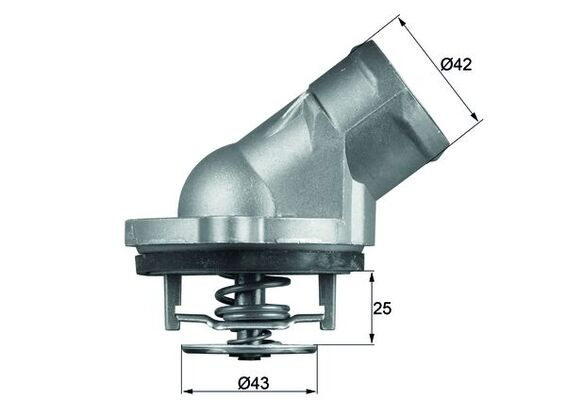 Termostat lichid racire (87  C) potrivit MERCEDES C (CL203), C T-MODEL (S202), C T-MODEL (S203), C (W202), C (W203), CLK (A208), CLK (A209), CLK (C208), CLK (C209), CLS (C218) 2.4-5.5 12.96-