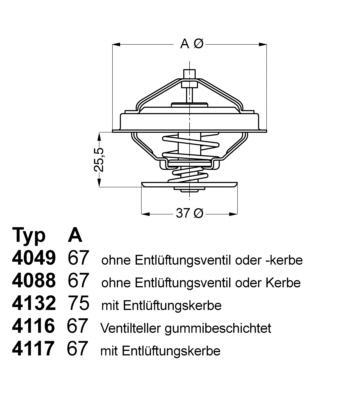 Termostat lichid racire (87  C) potrivit MERCEDES G (W460), T1 (601), T1 (B601) 2.4D 3.0D 04.77-12.91