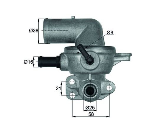 Termostat lichid racire (88  C, in carcasa) potrivit CHRYSLER VOYAGER IV 2.5D 2.8D 02.00-12.08