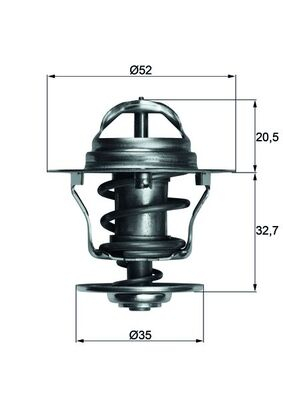 Termostat lichid racire (88  C) potrivit FORD C-MAX, COUGAR, COURIER, ECONOVAN, ESCORT CLASSIC, ESCORT IV, ESCORT IV EXPRESS, ESCORT V, ESCORT V EXPRESS, ESCORT VI, ESCORT VI KOMBI 1.4-2.9 03.86-