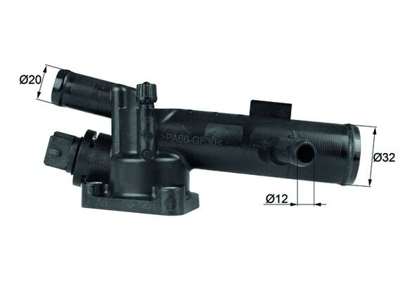 Termostat lichid racire (89  C, in carcasa) potrivit DACIA DUSTER SUV, LOGAN; NISSAN ALMERA II, KUBISTAR, MICRA III, NOTE; OPEL VIVARO A; RENAULT CLIO II, CLIO II HATCHBACK 1.5D 1.9D 06.01-