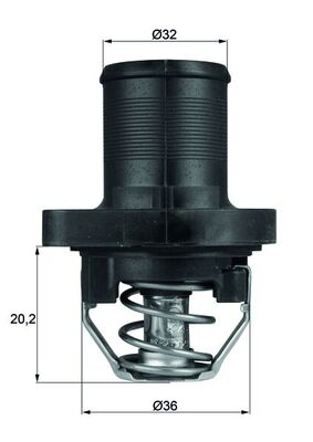 Termostat lichid racire (89  C) potrivit CITROEN BERLINGO, BERLINGO MINIVAN, C3 I, C4, C4 I, EVASION, JUMPY I, SAXO, XSARA, XSARA PICASSO, XSARA HATCHBACK, XSARA KOMBI 1.1-2.0 03.92-