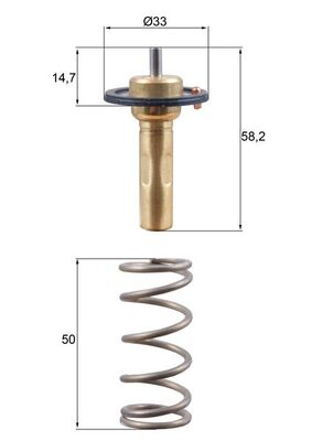 Termostat lichid racire (89  C) potrivit VOLVO S60 II, S80 II, V40, V60 I, V70 III; FORD C-MAX II, FIESTA VI, FOCUS III, FOCUS III HATCHBACK, GALAXY II, GALAXY MK II 1.6 1.6ALK 04.10-12.19