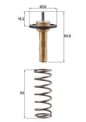 Termostat lichid racire (90  C) potrivit VOLVO C30, C70 II, S40 II, S60 II, S80 II, V40, V50, V60 I, V70 III, V70 III KOMBI, XC60 I, XC70 II 2.0-2.4DH 08.07-07.18