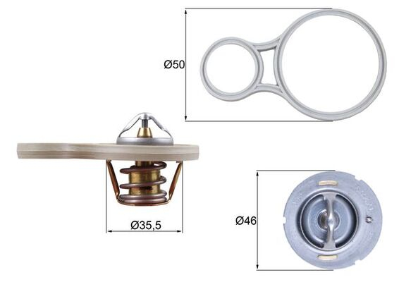 Termostat lichid racire (91  C) potrivit CHRYSLER NEON, NEON II, PT CRUISER, SEBRING, STRATUS, VOYAGER III, VOYAGER IV; DODGE NEON, NEON II; JEEP CHEROKEE, GRAND CHEROKEE III 1.6-6.1 05.94-
