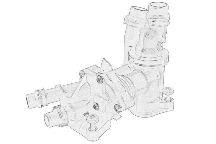 Termostat lichid racire (cu carcasa) potrivit SKODA OCTAVIA IV; VW CADDY CALIFORNIA V CAMPER, CADDY V, CADDY V MINIVAN, GOLF ALLTRACK VIII, GOLF VIII, MULTIVAN T7, PASSAT B8, TOURAN 2.0D 08.19-