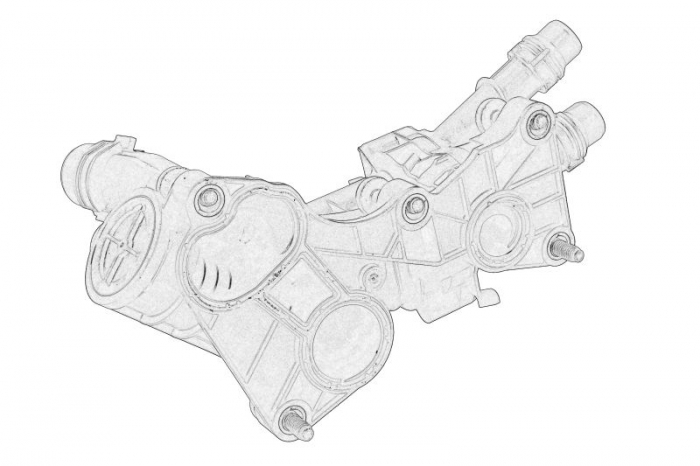 Termostat lichid racire (cu carcasa) potrivit SKODA OCTAVIA IV; VW CADDY CALIFORNIA V CAMPER, CADDY V, CADDY V/MINIVAN, GOLF ALLTRACK VIII, GOLF VIII, MULTIVAN T7, PASSAT B8, TOURAN 2.0D 08.19- [2]