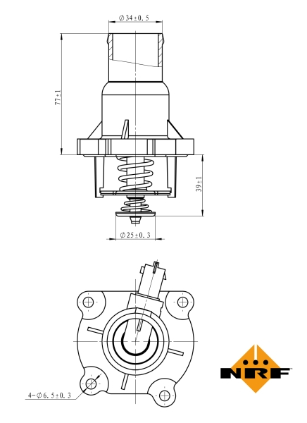 Termostat sistem racire (105 C, in carcasa) potrivit ALFA ROMEO 159; CHEVROLET AVEO, AVEO KALOS, CRUZE, ORLANDO, TRAX; FIAT CROMA; OPEL ASTRA H CLASSIC, ASTRA J, ASTRA J GTC 1.4-1.8LPG 06.05-