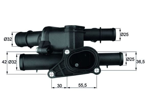 Termostat sistem racire potrivit AUDI A3; SKODA OCTAVIA I; VW BORA, BORA I, GOLF IV, GOLF V, PASSAT B6, POLO, POLO III CLASSIC, TOURAN 1.6/2.8 1995-2010 (105°C, in carcasa) [2]