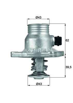 Termostat sistem racire potrivit BMW 5 (E39), 7 (E38) 3.5/4.4 1996-2003 (105°C, in carcasa) [2]