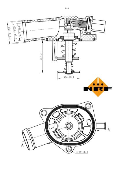 Termostat sistem racire (109°C, in carcasa) potrivit AUDI A2; VW BORA, BORA I, GOLF IV, LUPO I 1.4/1.6 02.01-06.06 [2]