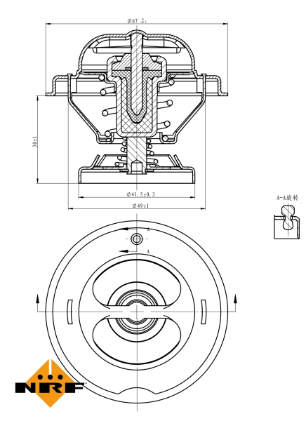 Termostat sistem racire (80 C) potrivit MERCEDES 124 (W124), 124 T-MODEL (S124), 190 (W201), C (W202), E (W124), E T-MODEL (S124), G (W461), G (W463), S (W140) 2.3D-3.4D 09.86-