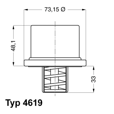 Termostat sistem racire potrivit DAF 75; VOLVO F10, F12, F16, FH16, FL10, FL6, FL7, EC, L; AKERMAN H D16A520-TD73ES (82°C, cu garnitura, in carcasa) [2]