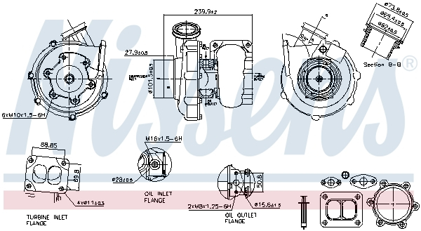 Turbocompresor (cu kit de montaj) potrivit man tga, tgs i d2066lf01-d2066lf39 12.00-