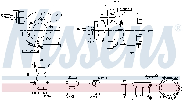 Turbocompresor cu set montaj potrivit MAN E2000, F2000, TGA D2866LF20-D2866LF45 01.94-