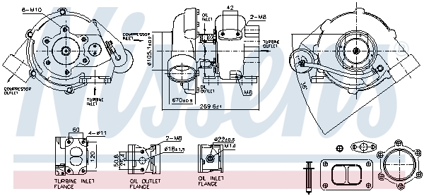 Turbocompresor cu set montaj potrivit mercedes actros mp2 mp3 om541.923-om541.995 04.03-