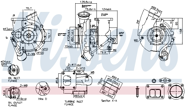 Turbocompresor cu set montaj potrivit MERCEDES ATEGO, ATEGO 2, AXOR, AXOR 2, ECONIC, ZETROS OM902.913-OM926.990 01.98-