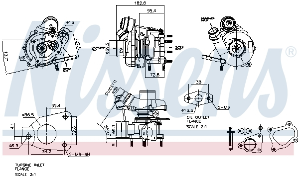 Turbocompresor (nou, cu set de garnituri) potrivit nissan interstar; opel vivaro a; renault trafic ii 2.0d 2.5d 01.06-