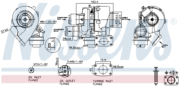 Turbocompresor (nou, cu set de garnituri) potrivit vw crafter 30-35, crafter 30-50 2.5d 04.06-05.13