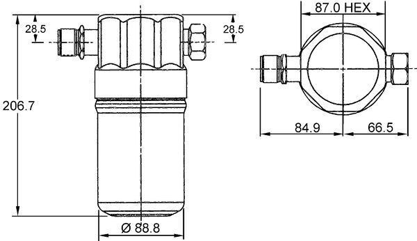 Uscator aer conditionat potrivit AUDI 80 B4, 90 B3, A4 B5, A6 C5, CABRIOLET B3, COUPE B3; VW PASSAT B5 1.6-4.2 04.87-01.05