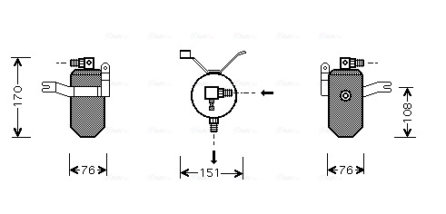 Uscator aer conditionat potrivit CITROEN BERLINGO, BERLINGO MINIVAN; PEUGEOT PARTNER, PARTNER MINIVAN 1.1-2.0D 06.96-12.15