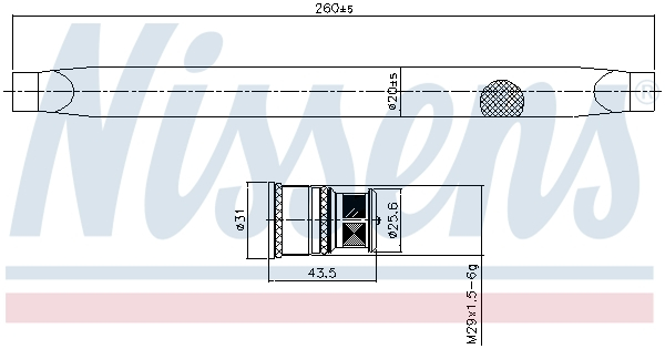 Uscator aer conditionat potrivit MERCEDES EQV (W447), EVITO TOURER (W447), EVITO (W447), MARCO POLO CAMPER (W447), SPRINTER 3,5-T (B907, B910), SPRINTER 3-T (B910) 1.6D-Electric 03.14-