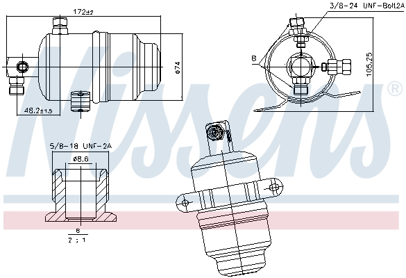 Uscator aer conditionat potrivit MERCEDES SLK (R170) 2.0 2.3 3.2 03.00-04.04