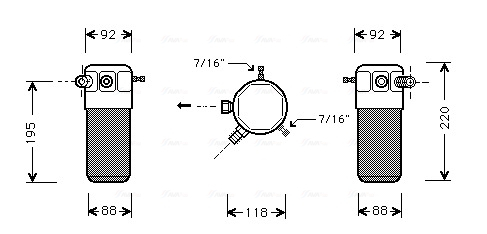 Uscator aer conditionat potrivit OPEL CALIBRA A, VECTRA A 1.4-2.0 04.88-07.97
