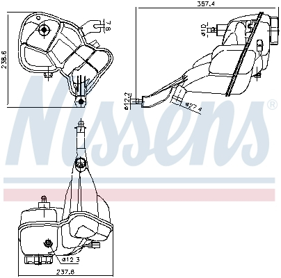 Vas expansiune cu capac, cu senzor nivel potrivit MERCEDES S (W221) 10.05-12.13