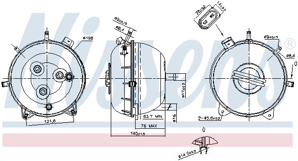 Vas expansiune cu capac, cu senzor nivel potrivit VW CALIFORNIA T5 CAMPER, MULTIVAN V, TRANSPORTER V 04.03-08.15