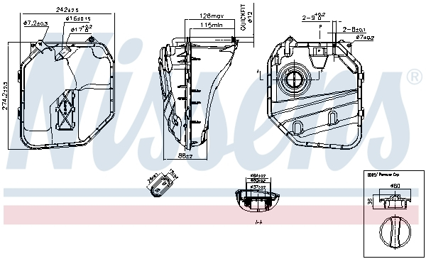 Vas expansiune cu capac potrivit AUDI Q7; PORSCHE CAYENNE; VW TOUAREG 09.02-08.15