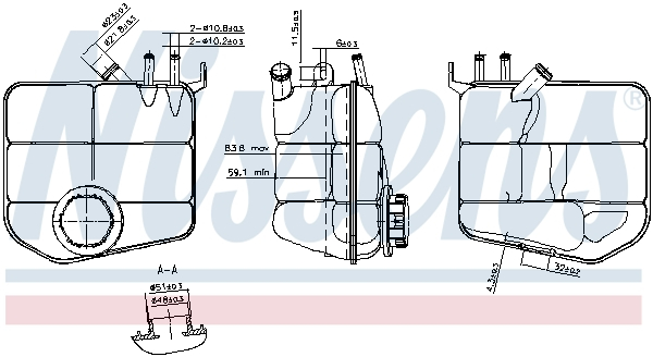 Vas expansiune cu capac potrivit FORD CAPRI III, FOCUS I, TOURNEO CONNECT, TRANSIT CONNECT 01.78-12.13